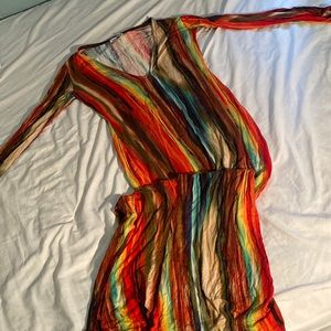 Work of art long sleeve maxi dress (multi-color)